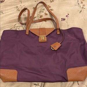 Tory Burch Purple and Tan Women's Tote Bag